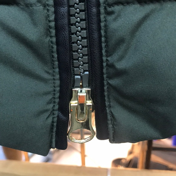 Laundry By Shelli Segal Fur Trim Puffer Moss Green - Picture 15 of 16